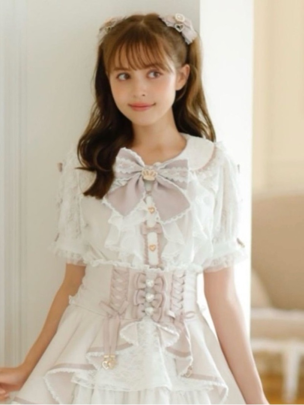 Liz Lisa Ladder Ribbon Lace blouse